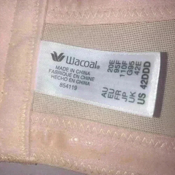 WACOAL 42DDD Classic Beige Underwire Bra PRISTINE! - Picture 6 of 7